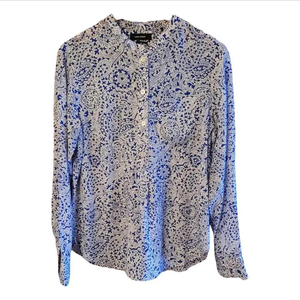 Isabel Marant Blue and White Button Down Shirt